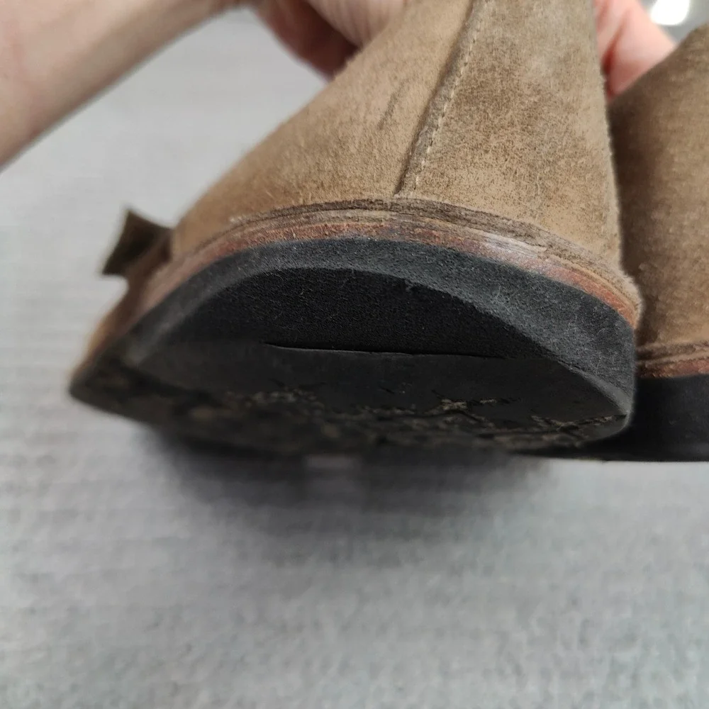 John Varvatos Monk Strap Loafers Mens 11.5 Tan Suede Shoes Made in Italy‎